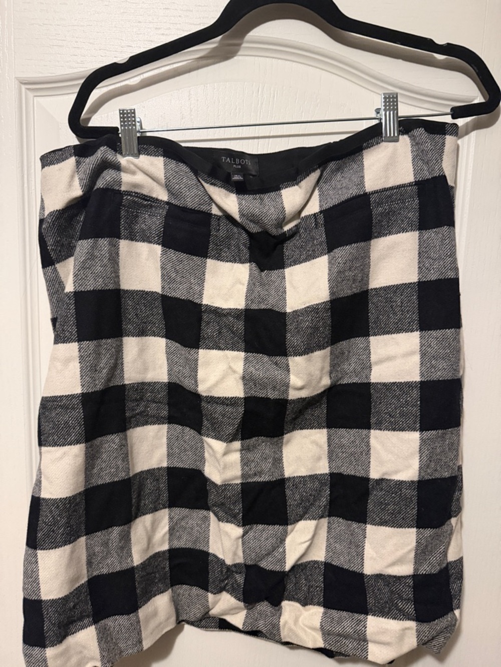 Talbots Black & White Buffalo Check Skirt